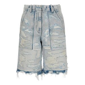 Givenchy Distressed Denim Shorts Blue Womens